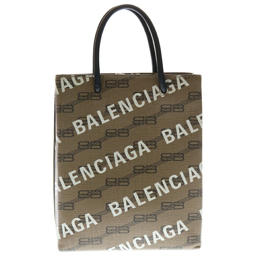 BALENCIAGA Logo Shoulder Bag Handbag Beige Leather - Picture 2 of 6